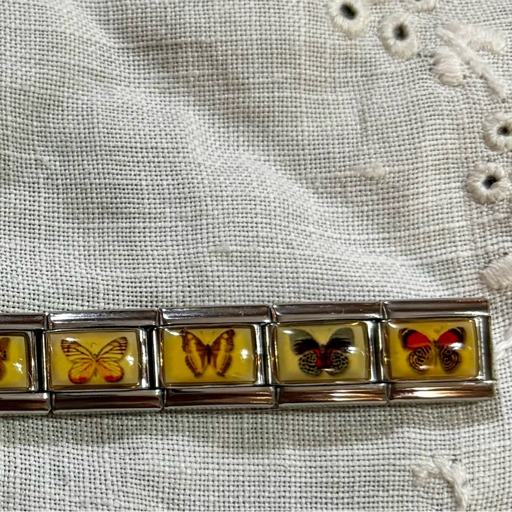Y2K Uberry Italian Bracelet Butterfly Charm with Silver Accents NWOT (10 Avail) - Picture 3 of 6